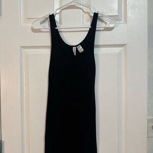 Divided Black Midi Dress
